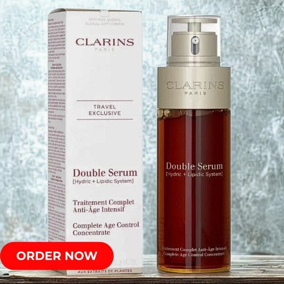 New Clarins Double Serum Hydric + Lipidic System 3.3 oz / 100ml – New Sealed - Picture 1 of 4